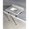 Kingston Brass 30" x 22" Carrara Marble Vanity Top with Clear Acrylic Console Legs, Carrara Marble/Matte Black KVPB3030MASQ0 - alternate 3